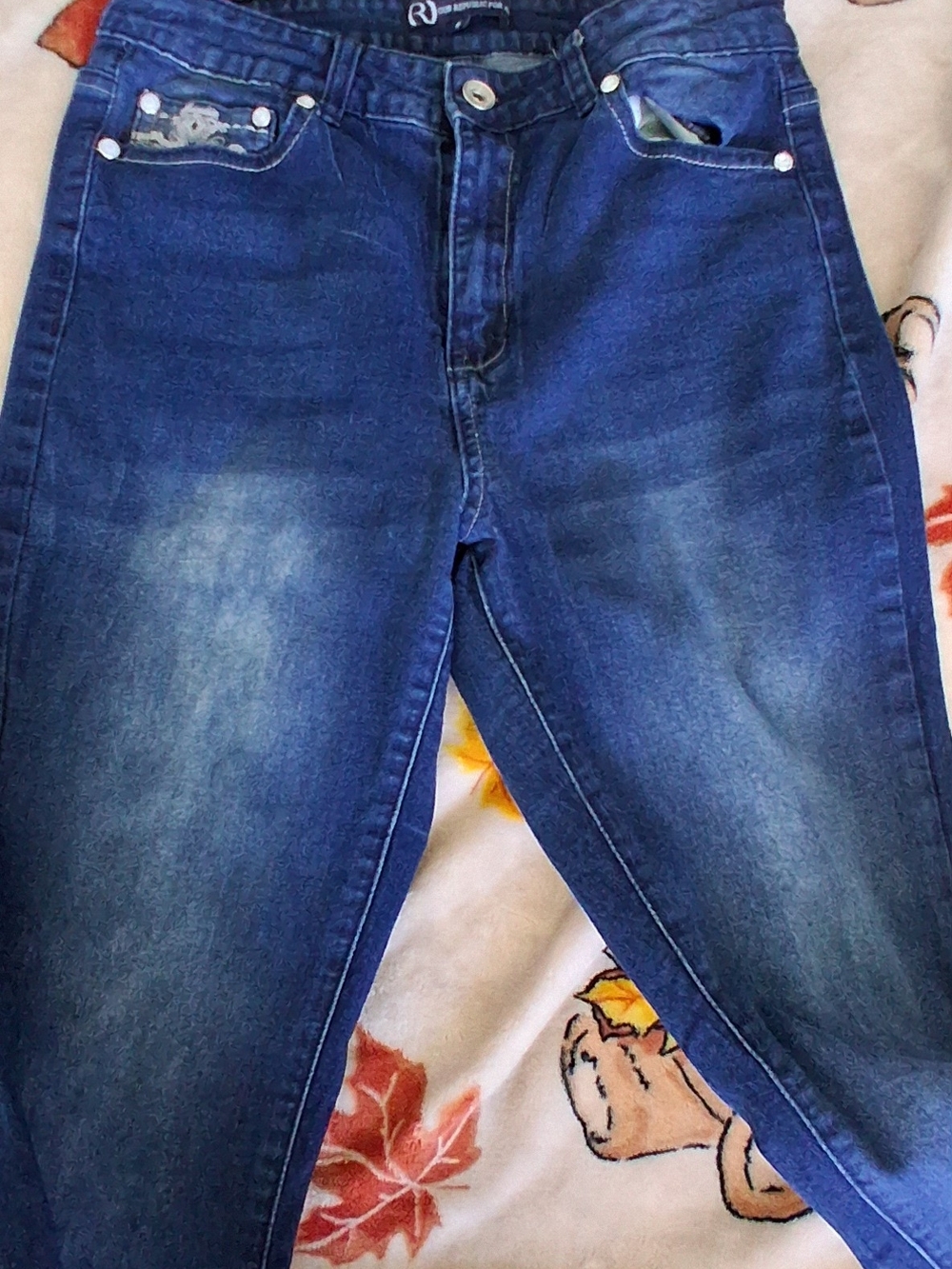Rock Revival Embellished Skinny Jeans Blue Size 8